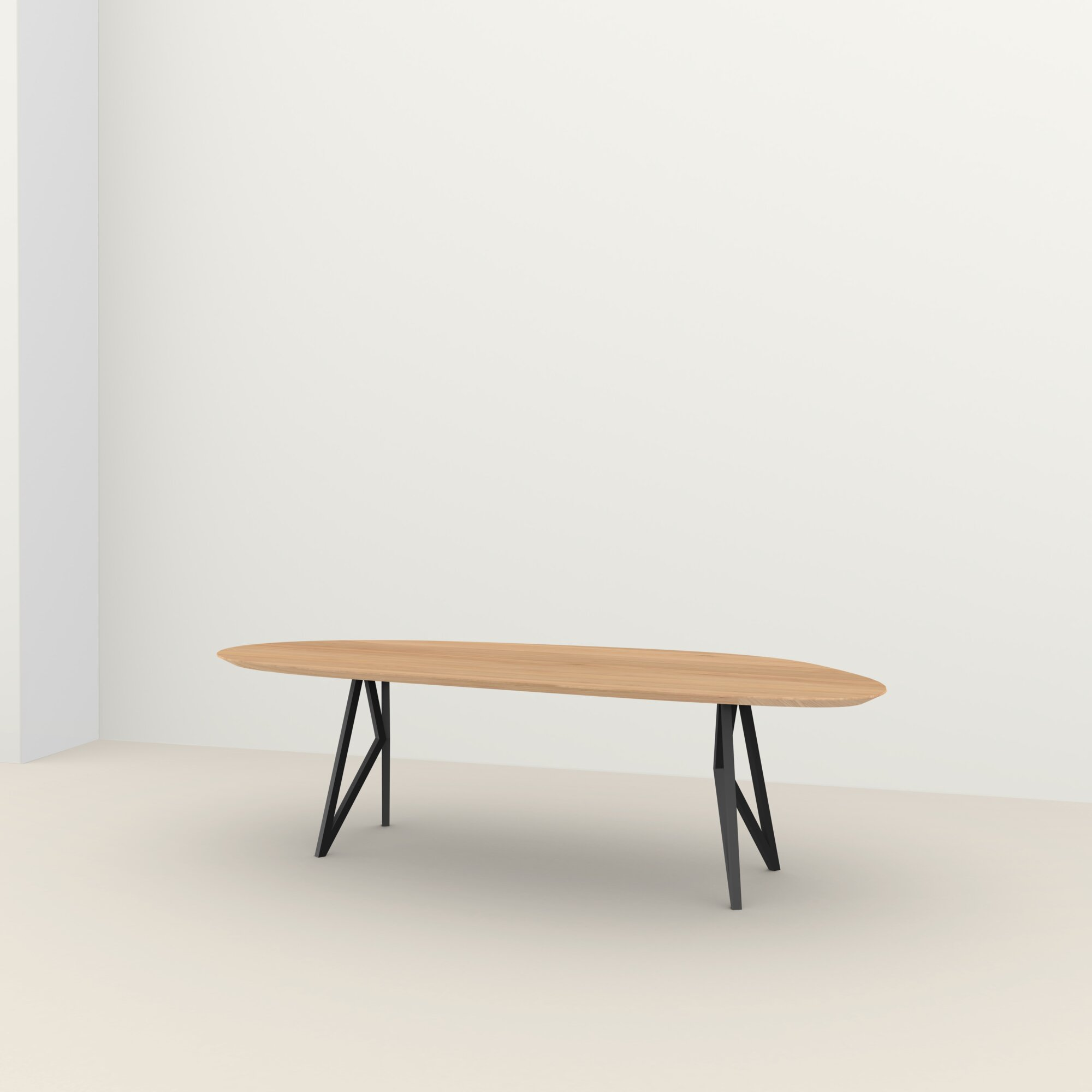 Studio HENK tafel Butterfly Blob, zwart frame - Smart Collectie 200 x 100 cm | Eikenhout | Verjongde rand | Frame Zwart