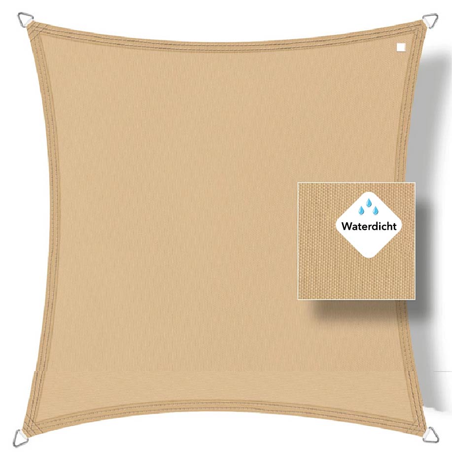 Buitenkado 2x2 zand beige waterdicht schaduwdoek vierkant