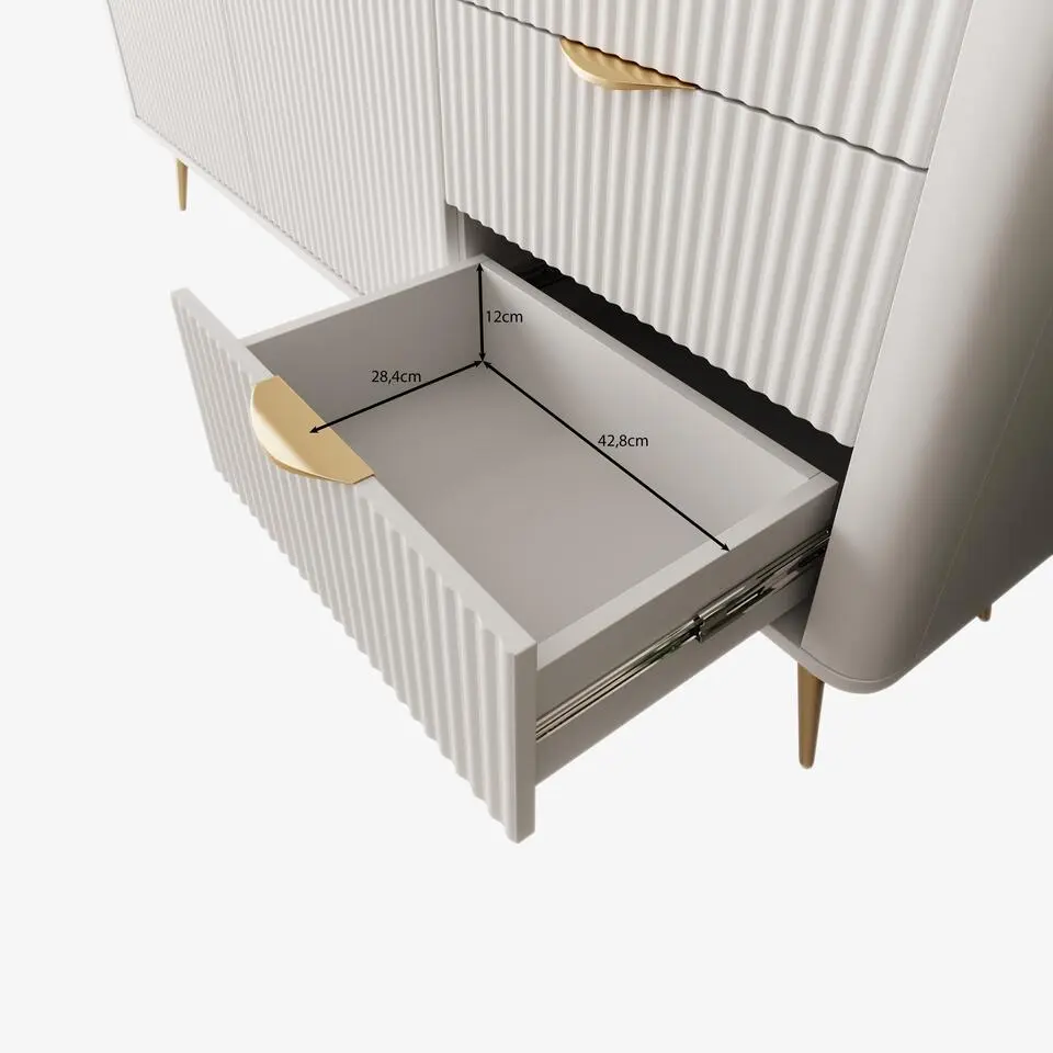 Meubella - Lima - Dressoir - Wit - 163 cm
