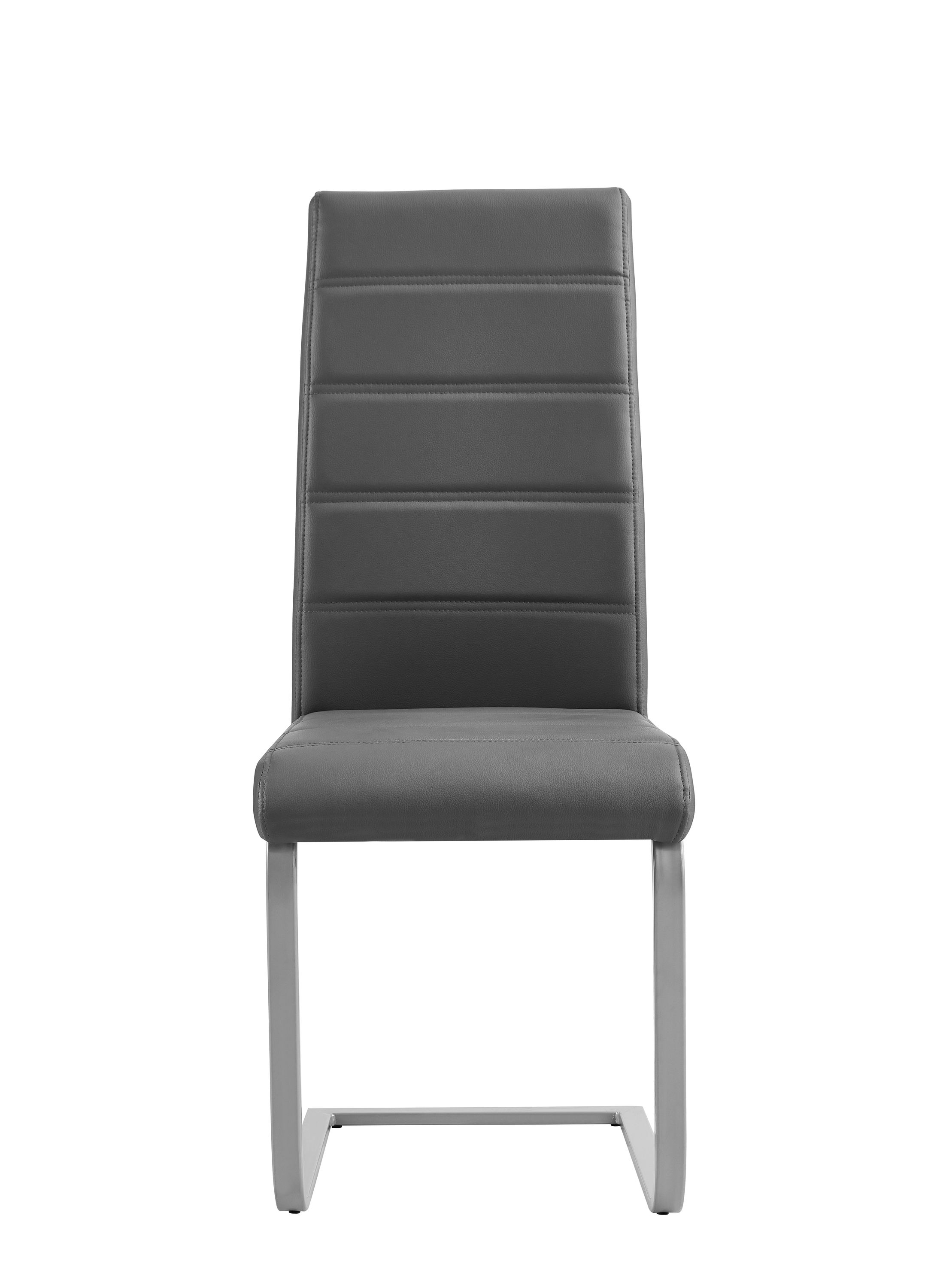 Esszimmerstuhl Leder LEO 4er Set grau