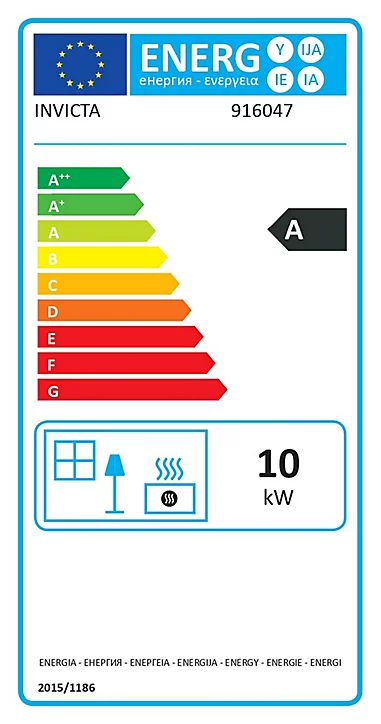 Poêle à bois en fonte Invicta Sedan M Rouge 10 kW 120m²