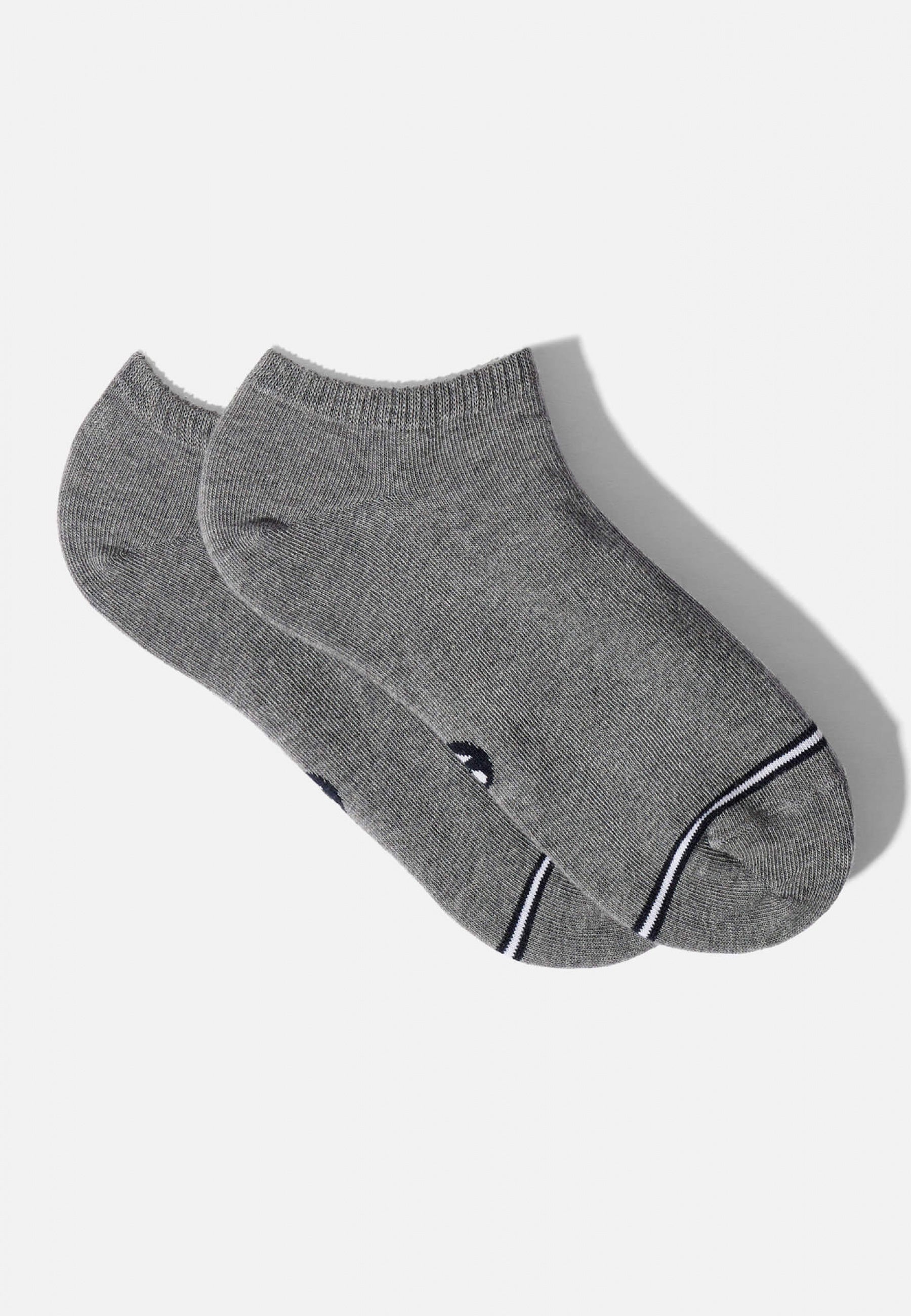Duo de socquettes en coton-Pack Duo Socquettes Jo Noir Gris Chiné