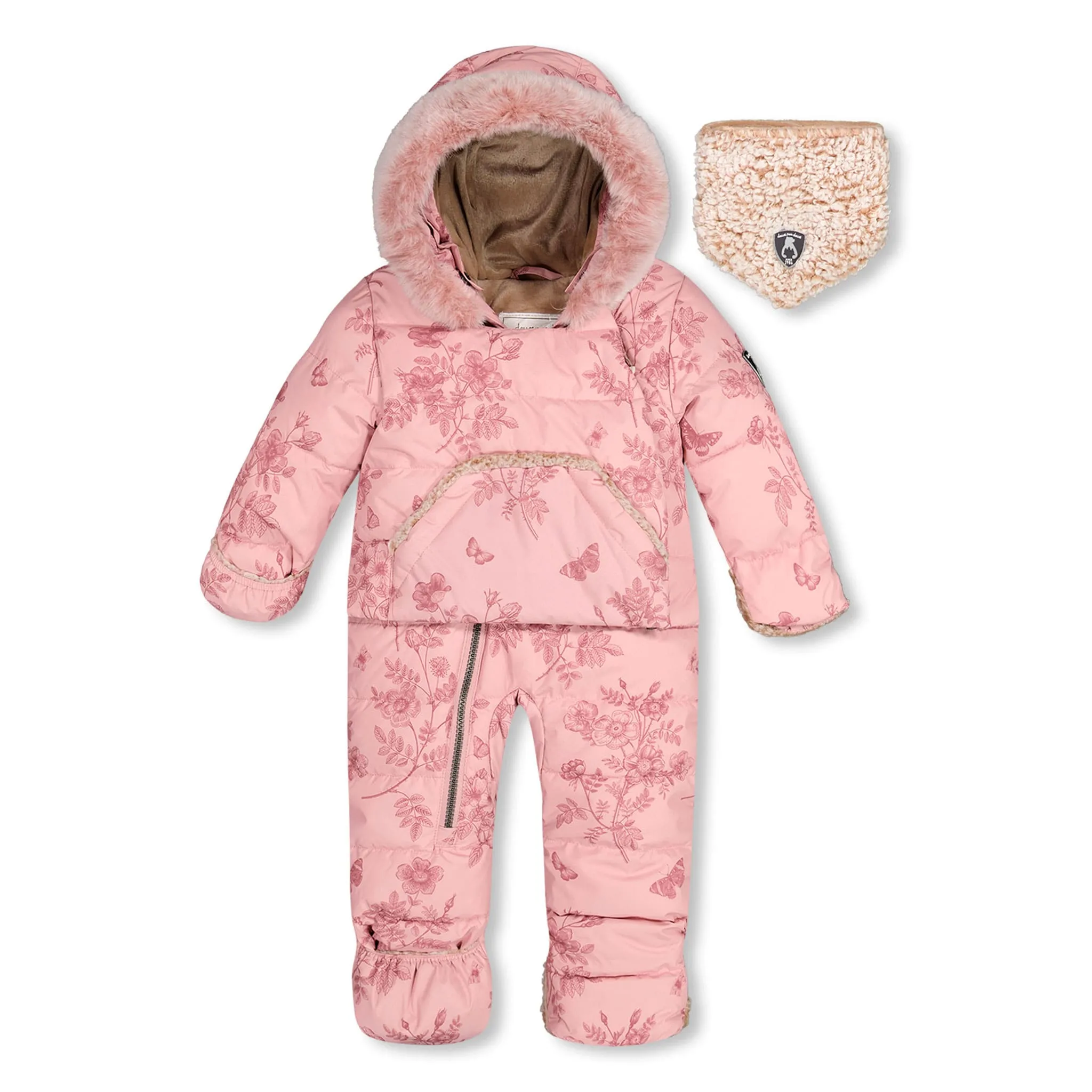 Deux par Deux Habit de Neige Une Pièce Fleur Vintage 6-30mois