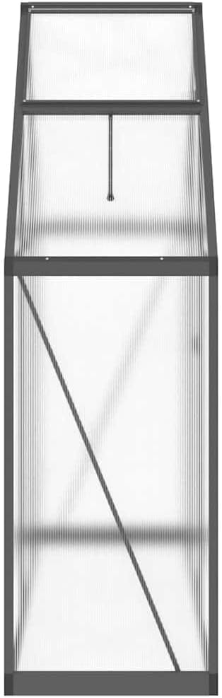 Gewächshaus Aluminium mit Fundament 169 x 58 x 195 cm Gewächshäuser Alu mit Fundamentrahmen Gewächshaus Glas Tomatenhaus Aluminium Anthrazit