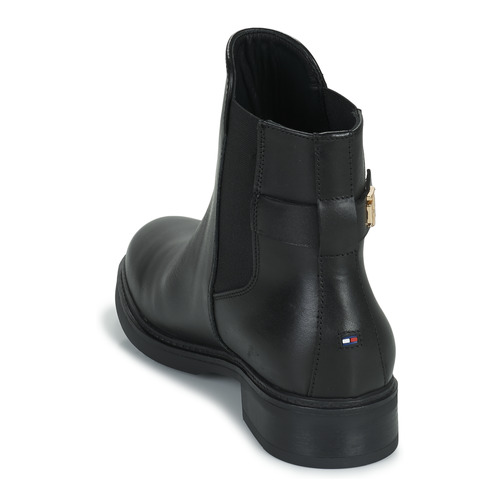 Tommy Hilfiger - Coin Leather Flat Boot - Noir
