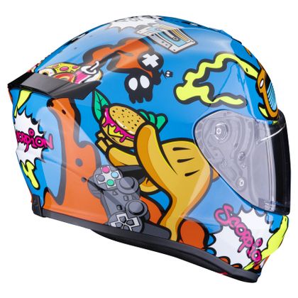 Casque Scorpion Exo EXO-JNR - FUN - Bleu / Orange