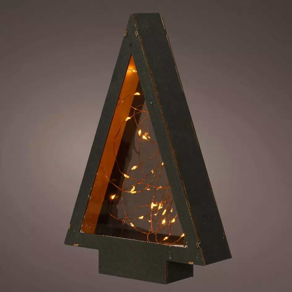 Sapin lumineux à piles 40 LED (H28 cm) Savoie Blanc chaud