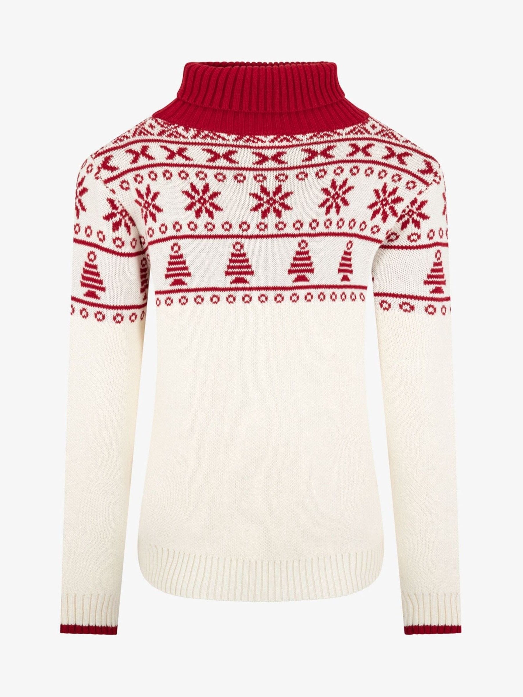 The Little Tailor Crème Kerstmis Half Fairisle Katoenen Trui
