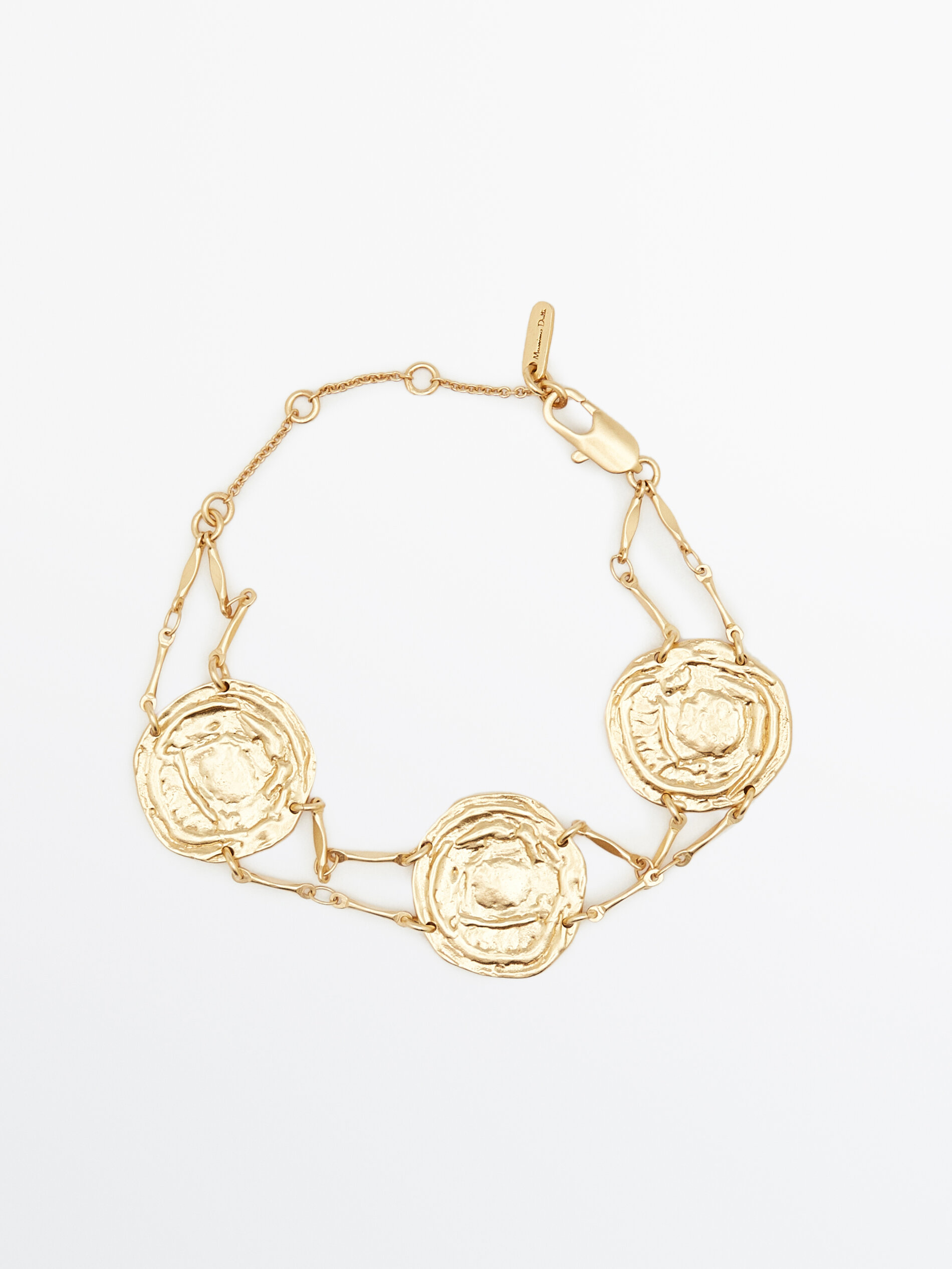 Pulseira banhada a ouro com moedas - OURO