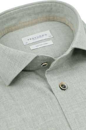 Profuomo Overhemd Linnen Blend Lichtgroen PPWH10012F-Z kopen