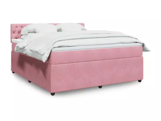 Sommier à lattes de lit avec matelas Rose 180x200 cm Velours