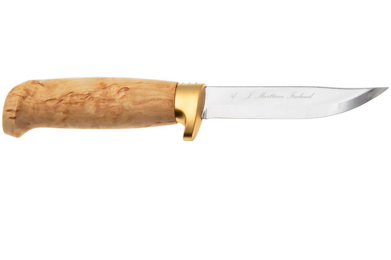 Marttiini Lynx Golden 160014, Satin Stainless Steel, Golden Guard, Curly Birch outdoormes