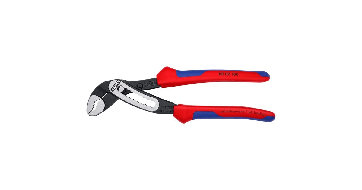 KNIPEXAlligator Waterpomptang 88 02 180 zweedse- / waterpomp-tang  (Zwart/rood, 180 mm)