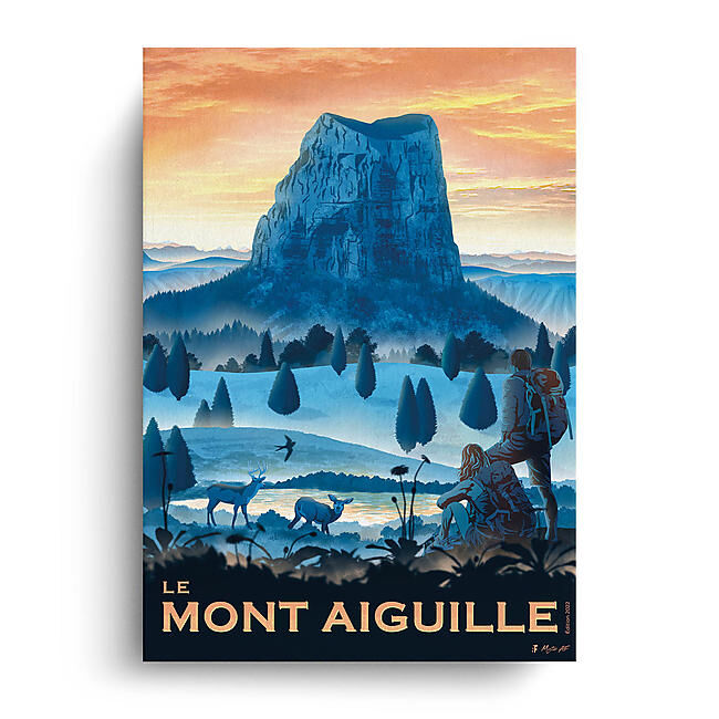 MONT AIGUILLE AFFICHE A4 VIN