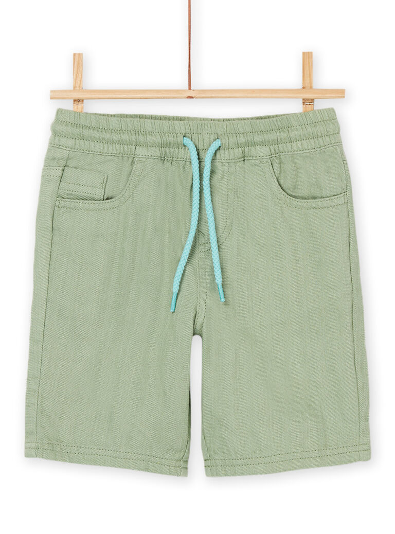 Bermuda vert à taille élastiquée
