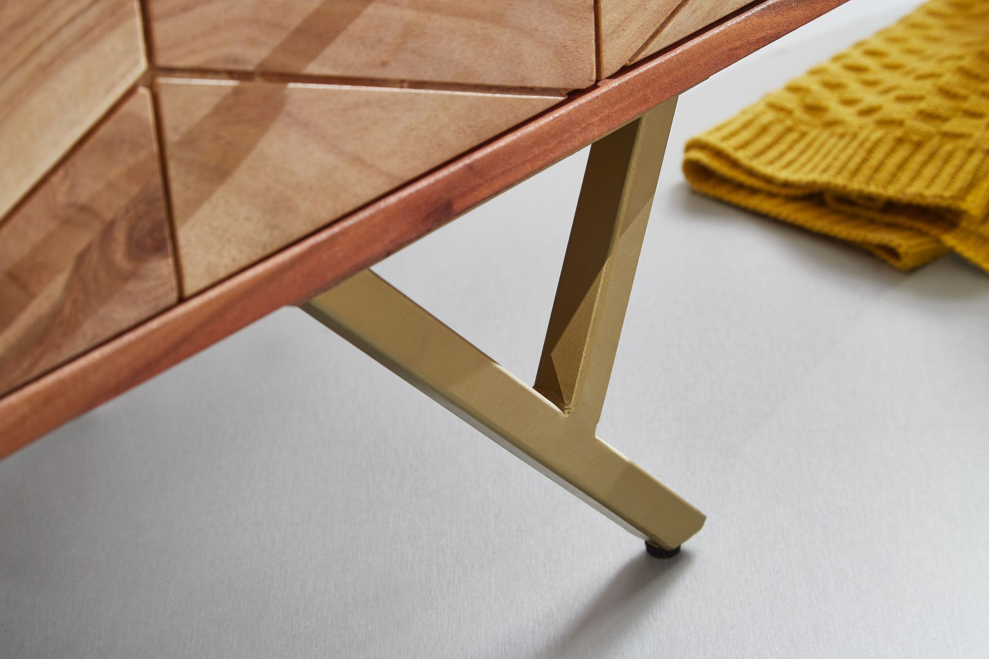 KADIMA DESIGN Rustikales Sideboard mit außergewöhnlichem Muster, Akazie Massivholz, Landhausstil