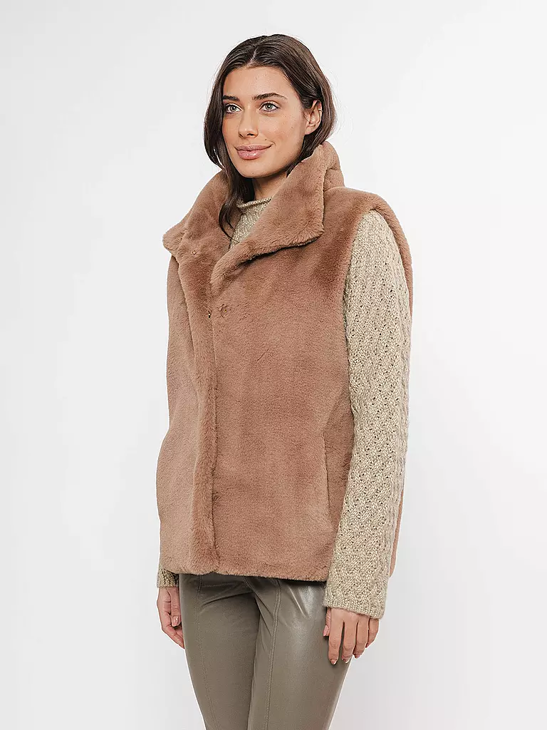 RINO&PELLE Gilet in Felloptik LISON camel