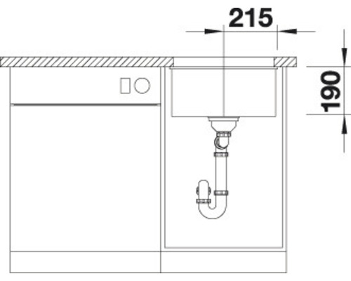 Blanco SUBLINE 400-U spoelbak, 430 x 460 mm, antraciet, 523422