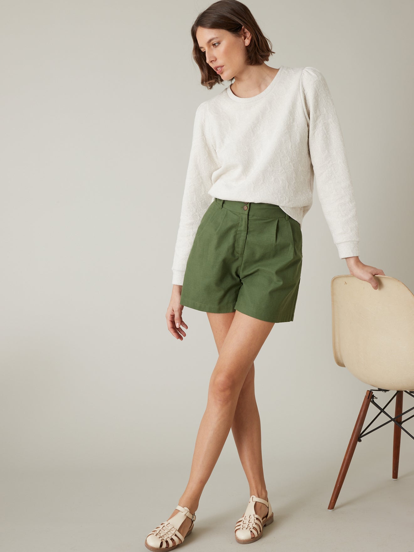 Short coton et viscose femme