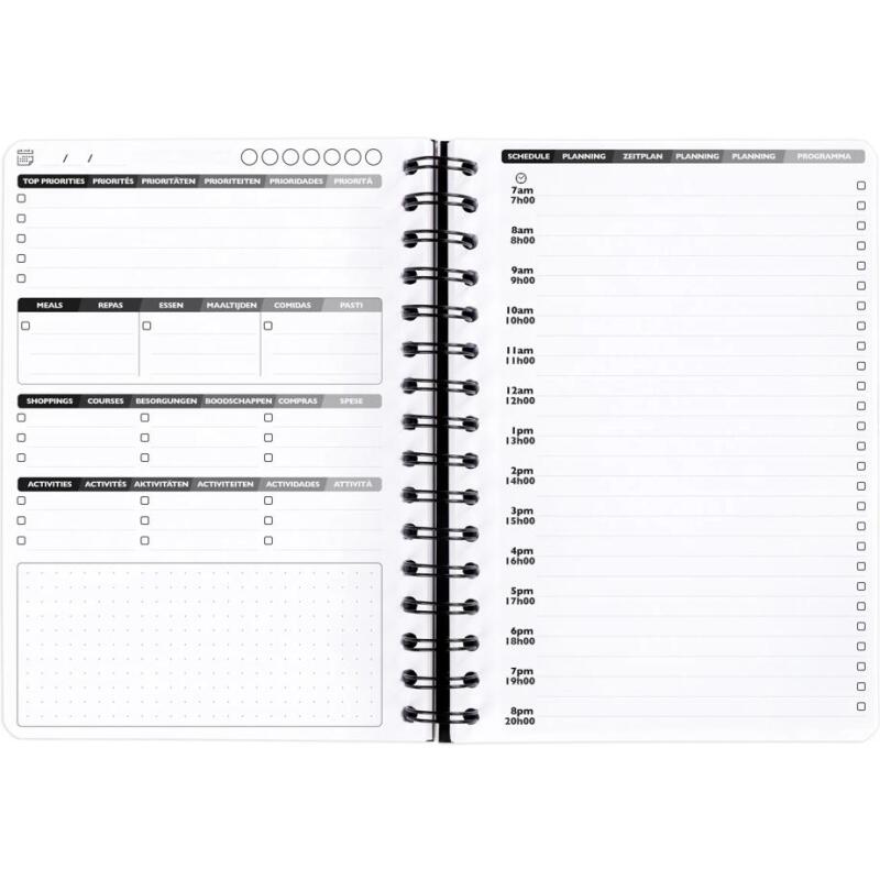 My.daily.planner Age Bag carnet reliure intégrale A5 250 pages détachables - Noir