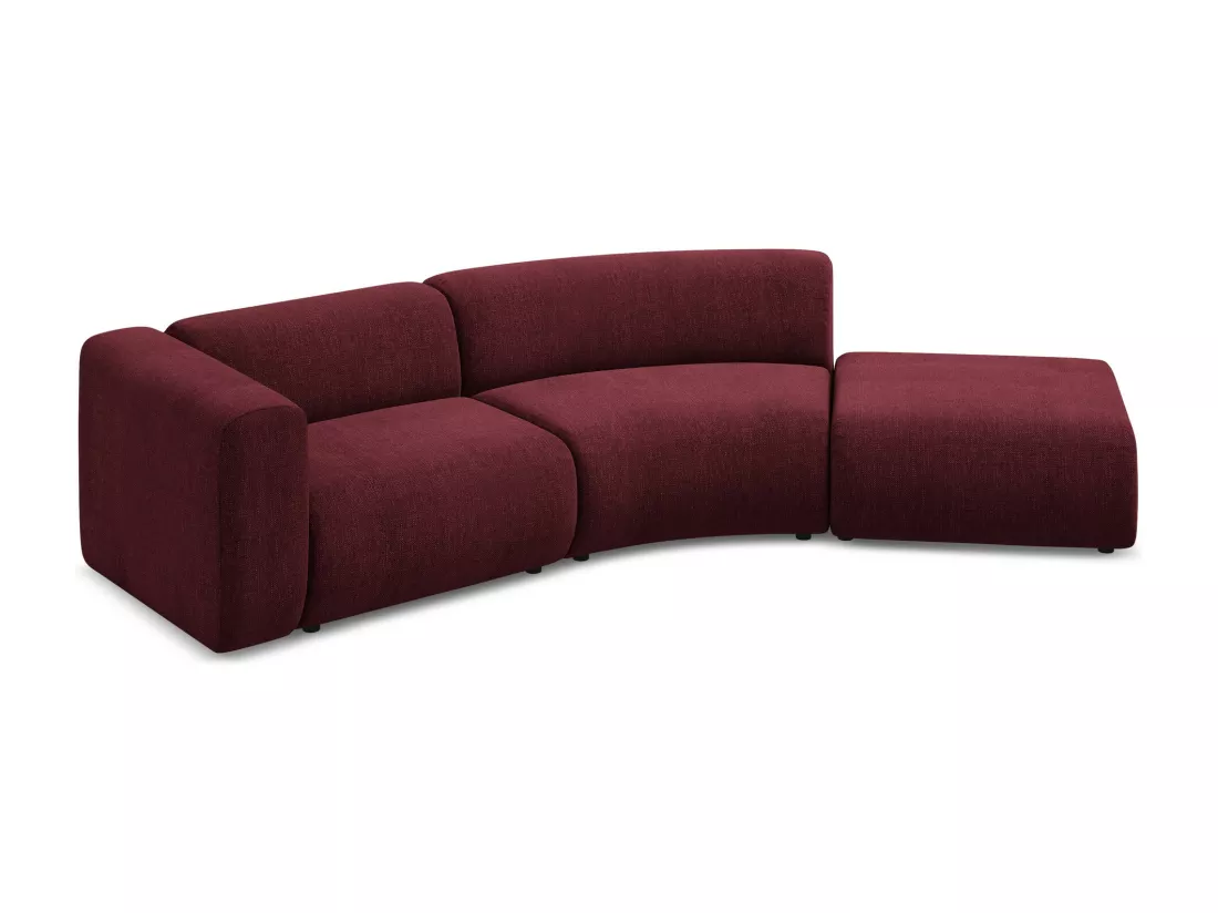 Canapé modulable 4 places droit en tissu chenille - bordeaux - EKAHI