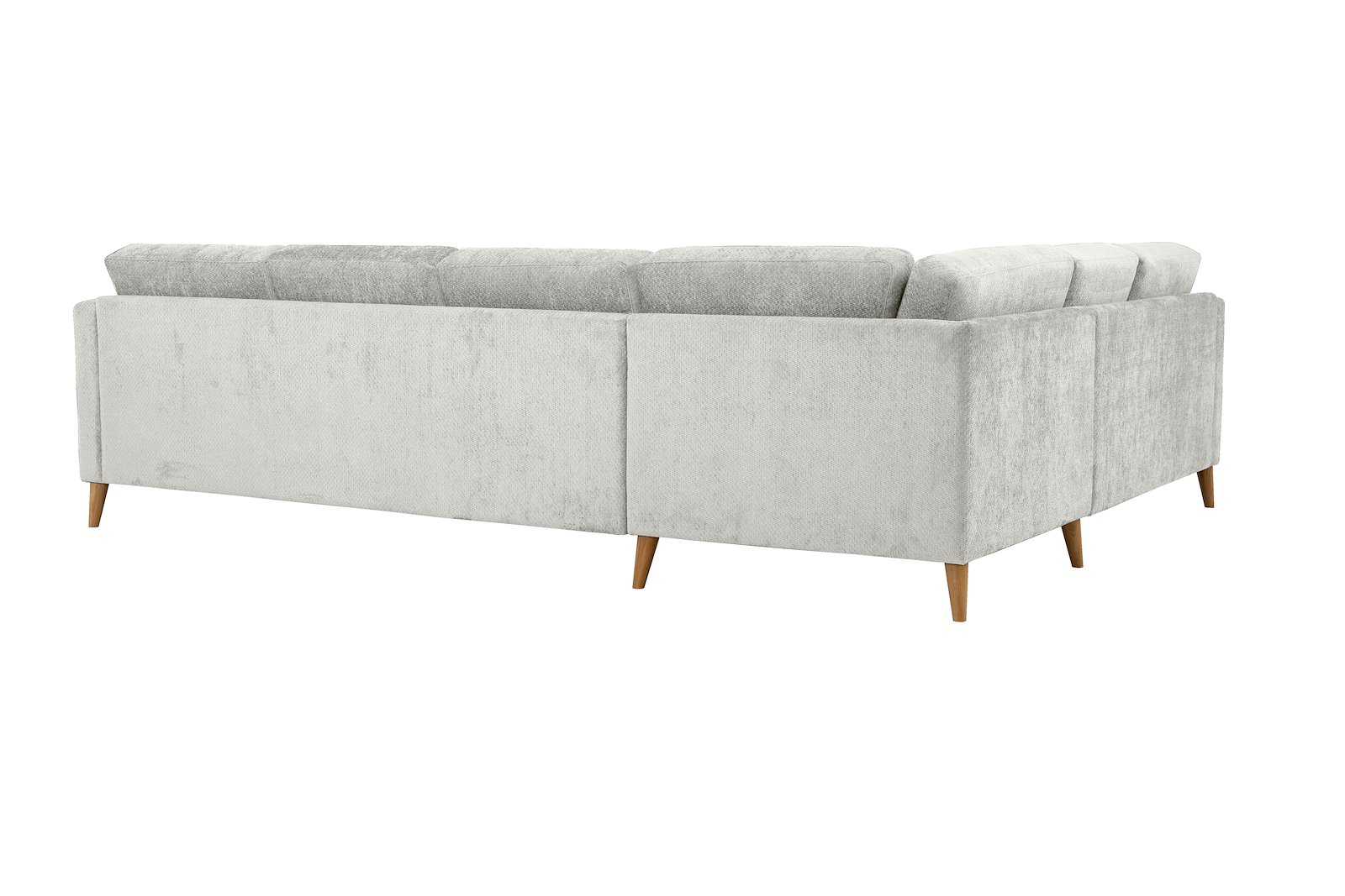 Eden hjørnesofa 23 hjørne i tekstil Movie 3/1 Light Grey med ben i eik natur (15137).