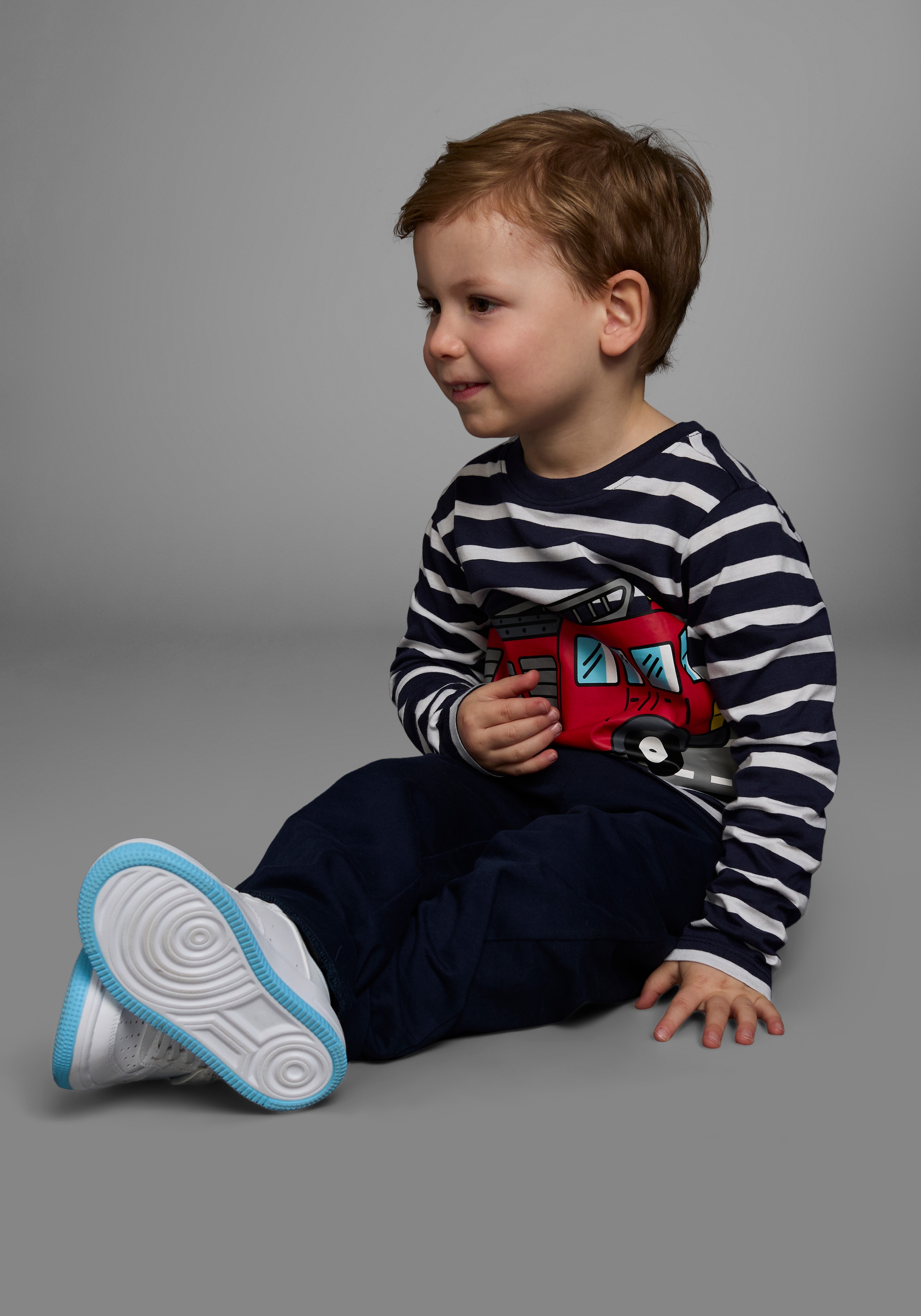 KIDSWORLD Langarmshirt »TATÜ TATA die Feuerwehr ist da«, langärmlig,  Basic-Passform,  gestreift und bedruckt