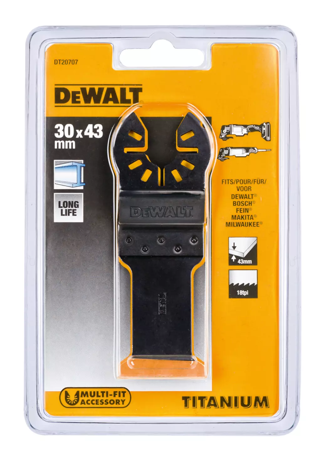 DeWALT DT20707 Multitool universeel titanium zaagblad - 30mm