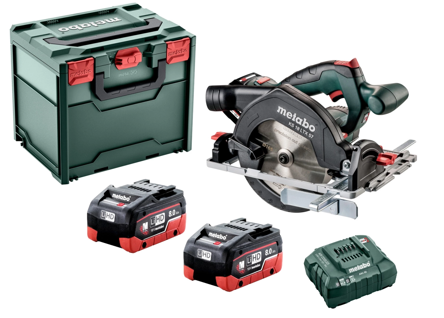 Metabo KS 18 LTX 57 18V LiHD accu cirkelzaag set in metaBOX (2x 8,0Ah accu) - 57mm