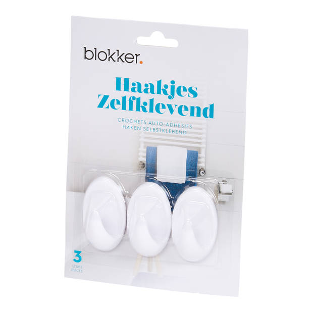 Blokker haakje rond groot - plastic