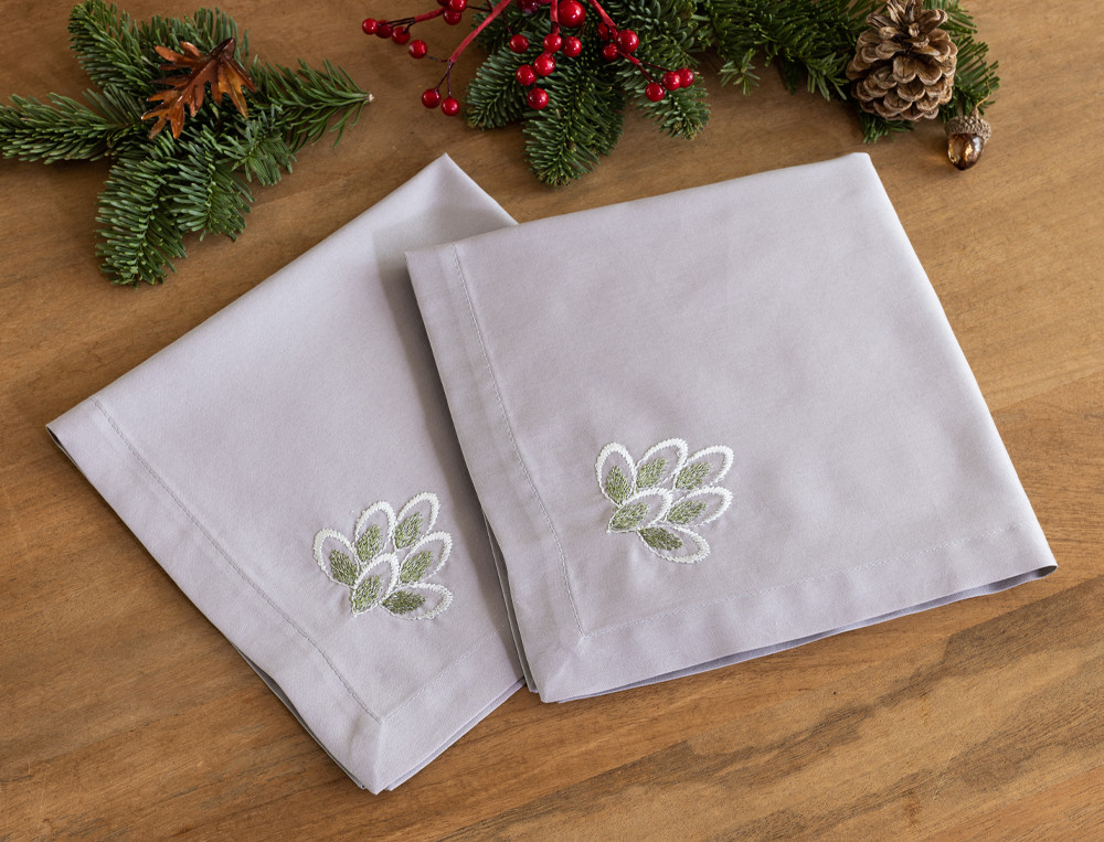 Lot de 2 serviettes de table brodées-Olympe