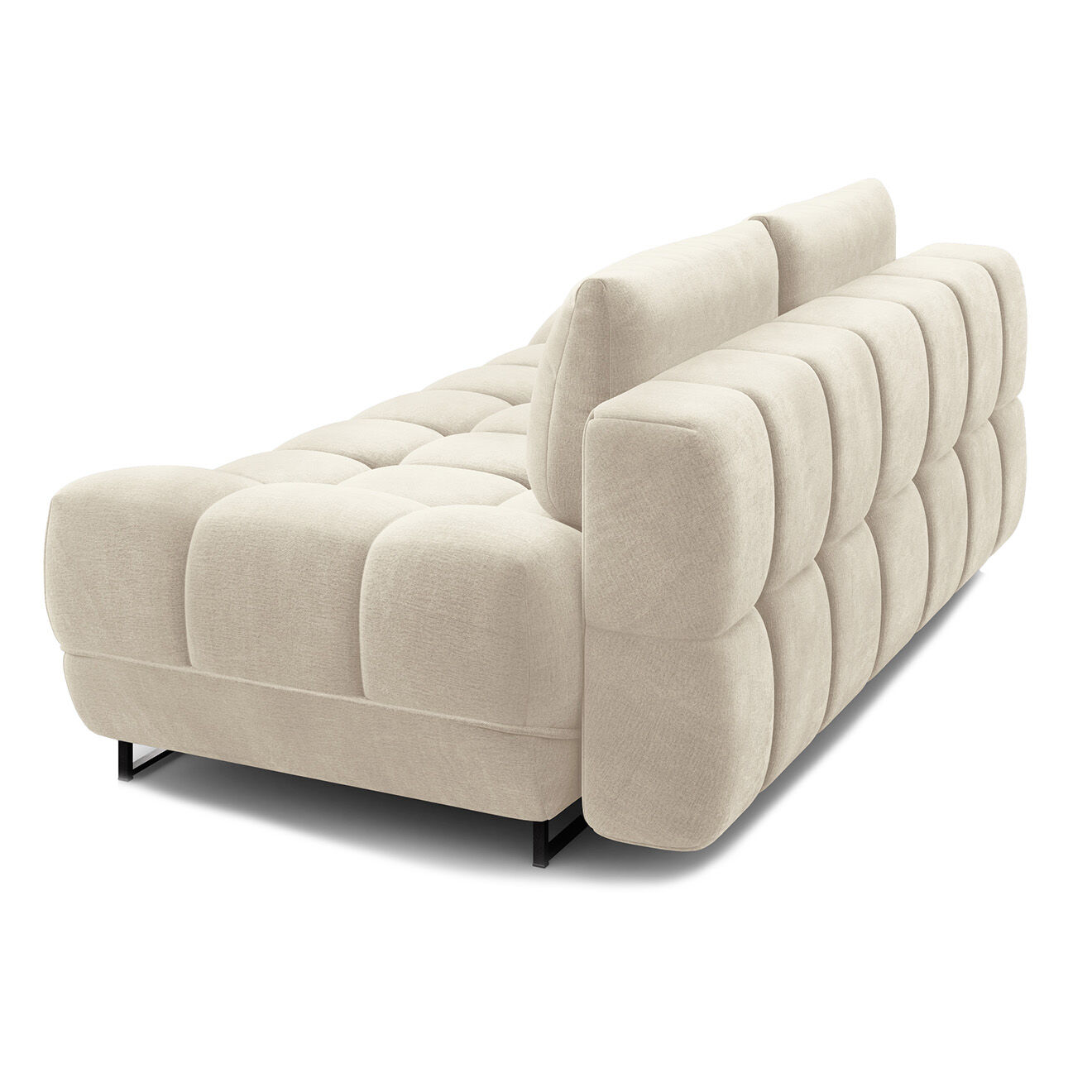 Windsor & Co Canapé Velours convertible avec Coffre de Rangement Cirrus beige - 215x112x90 cm