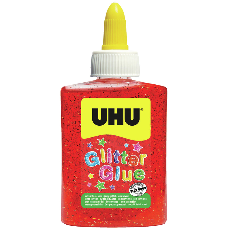 UHU Glitter Glue, 90 g, rot