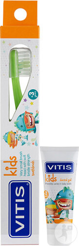 Vitis Kids Brosse À Dents Vert 1 Pièce