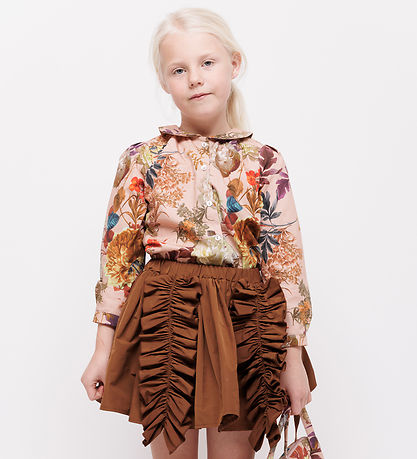 Christina Rohde Bluse - Støvet Rosa m. Blomster