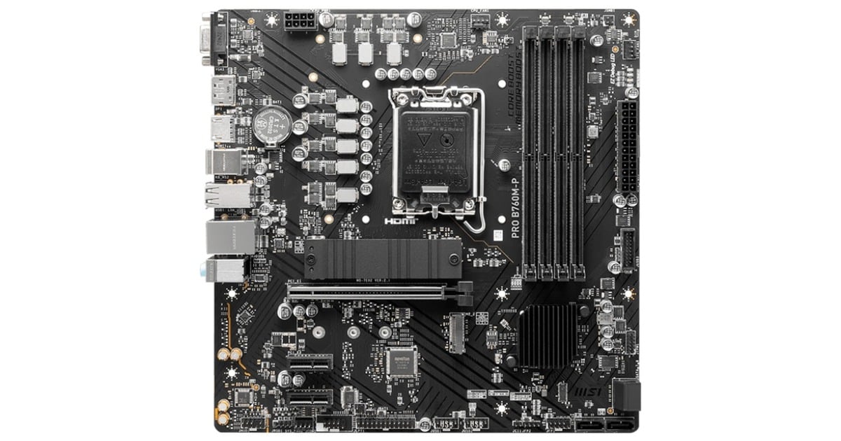 MSIPRO B760M-P socket 1700 moederbord  (Zwart, RAID, Gb-LAN, Sound, µATX)
