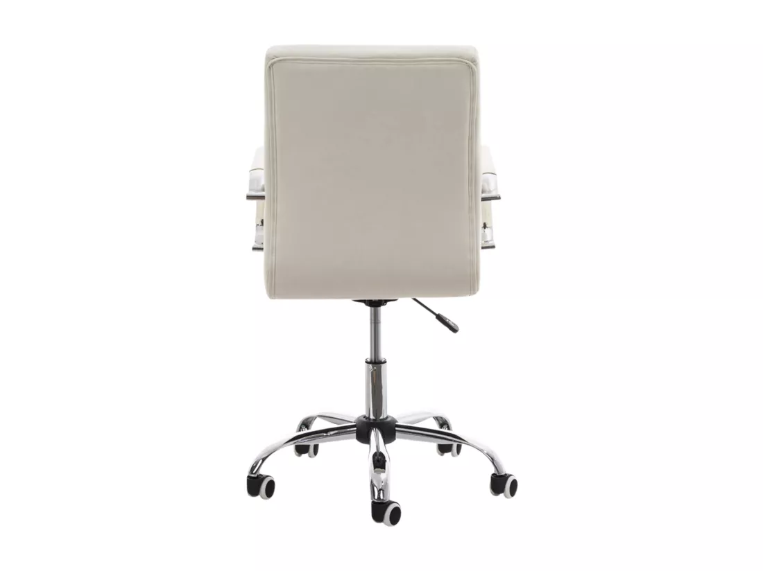 Chaise de bureau - Similicuir & Métal chromé - Blanc - Deli V2
