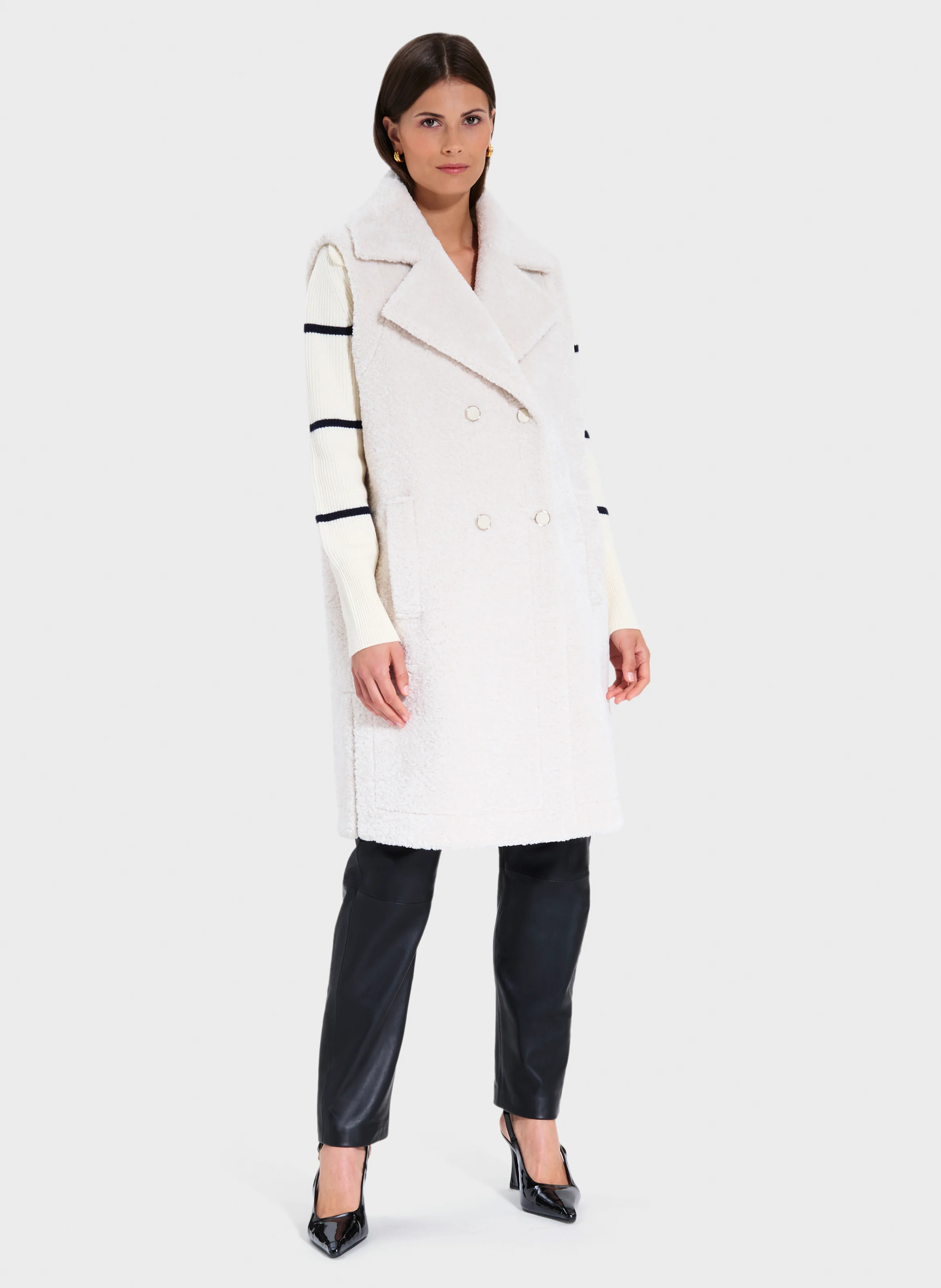 MACARIA - Manteau col tailleur| Blanc