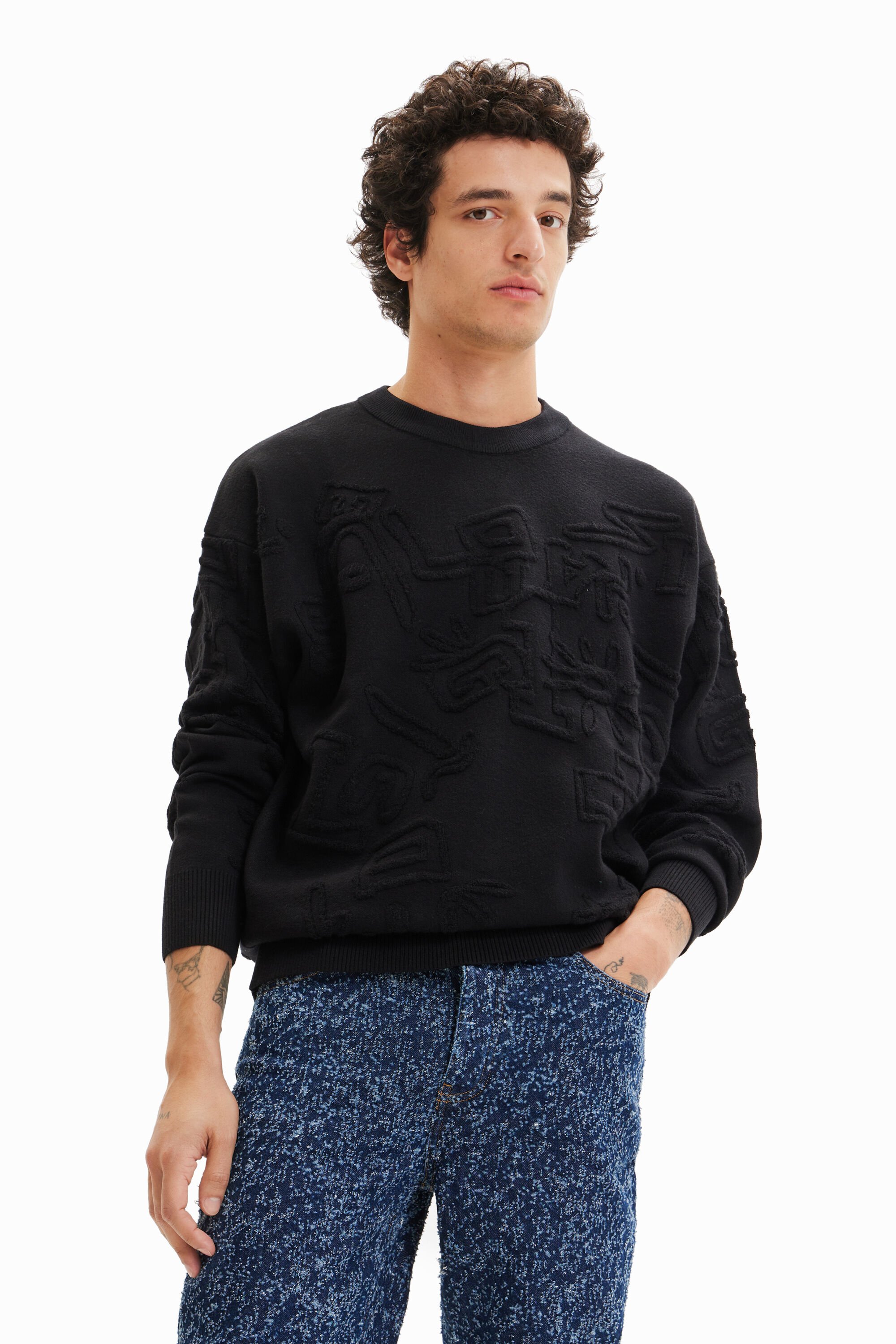 Pull loose effet tissu éponge