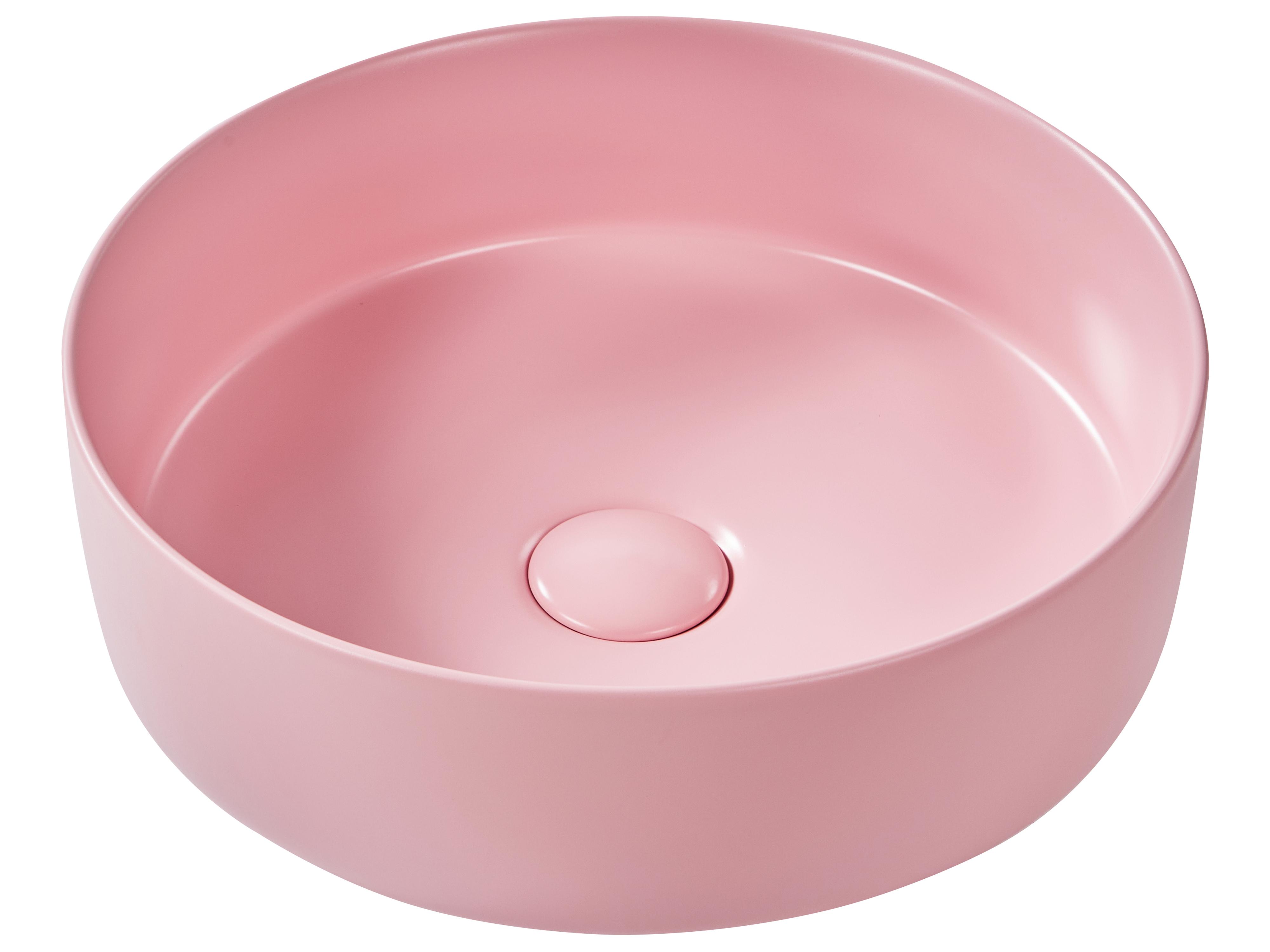 Wastafel voor aanrechtblad GUDAR ⌀ 37 cm Keramiek Roze