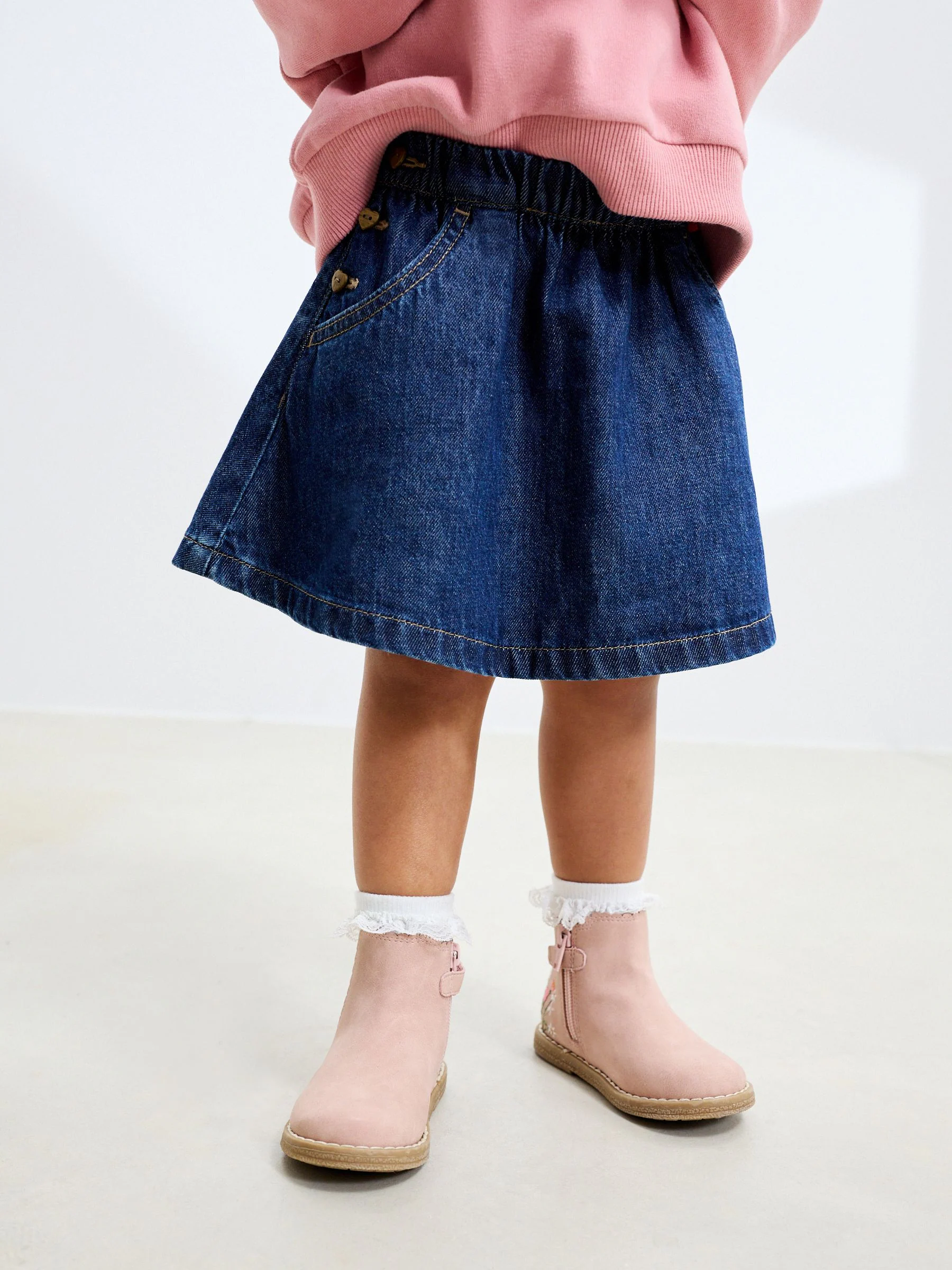 Donkere wassing - Denim rok (3 mnd-7 jr)