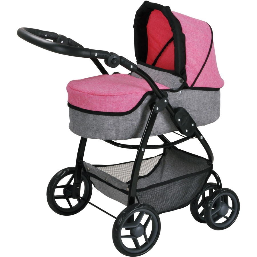 knorr toys® Puppenwagen Coco - jeans grey grau