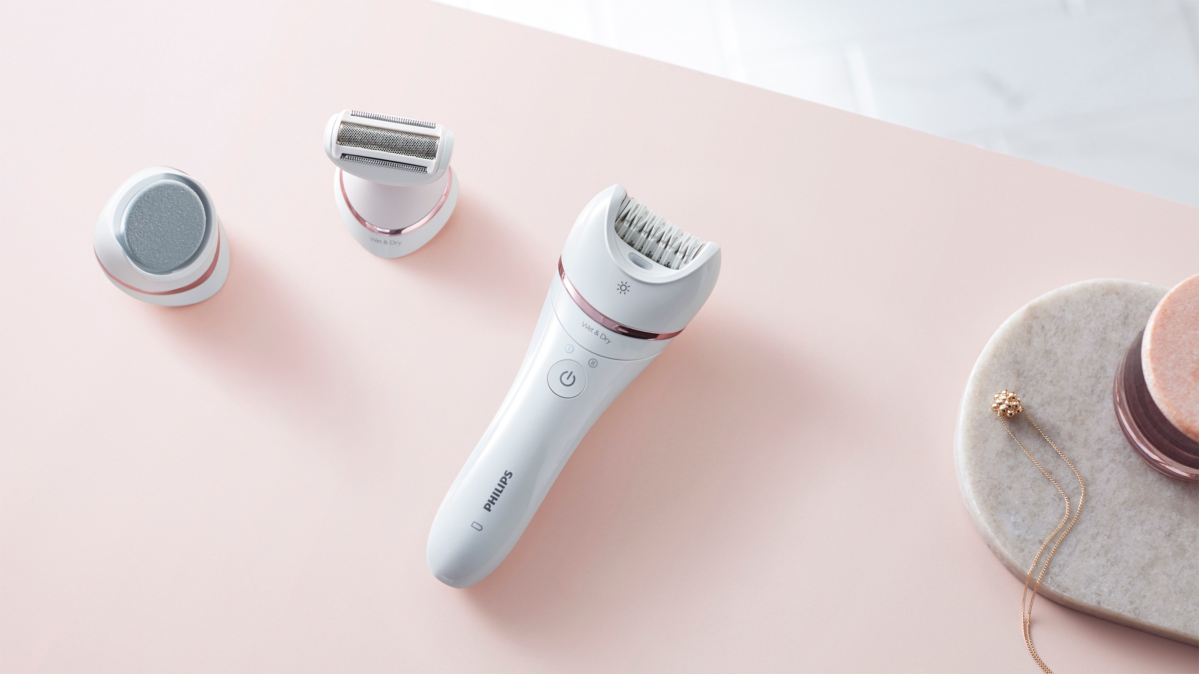 Philips Epilierer »Satinelle Advanced Series 8000« 6 Stk. Aufsätze Nass- und Trockenepilierer, mit 2 Geschwindigkeitsstufen