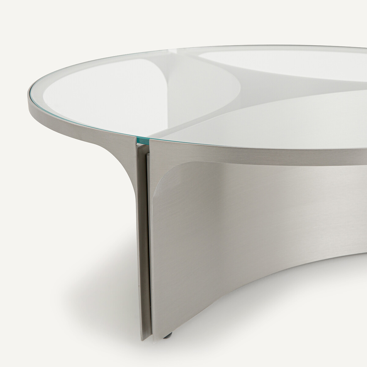 AM.PM<br>Mesa de centro em vidro e metal, modelo pequeno, Gira