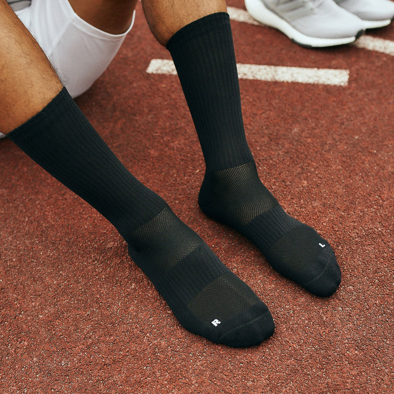 Hohe Laufsocken Schwarz-Weiß