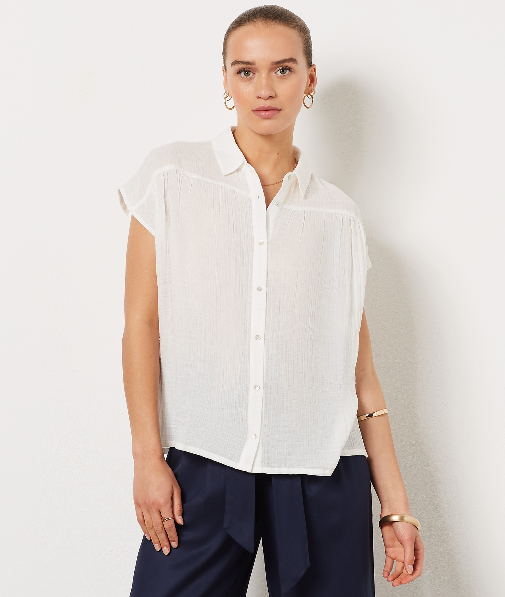 Chemise sans manches 100% coton