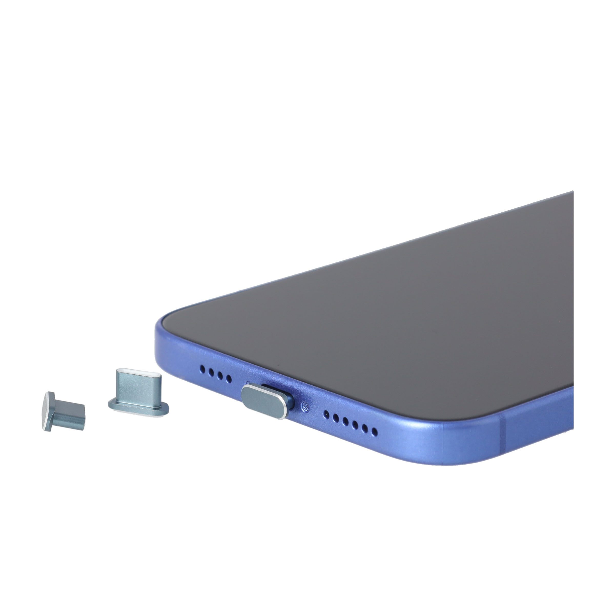 (3er Set) USB C Anti-Staub Metall Schutzstecker Anschlusskappen für Laptop / Notebook / Smartphones - Grau