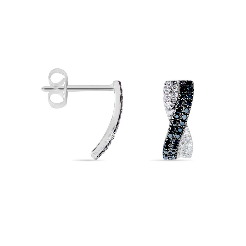 Boucles D'oreilles Puces Alric Or Blanc Diamant