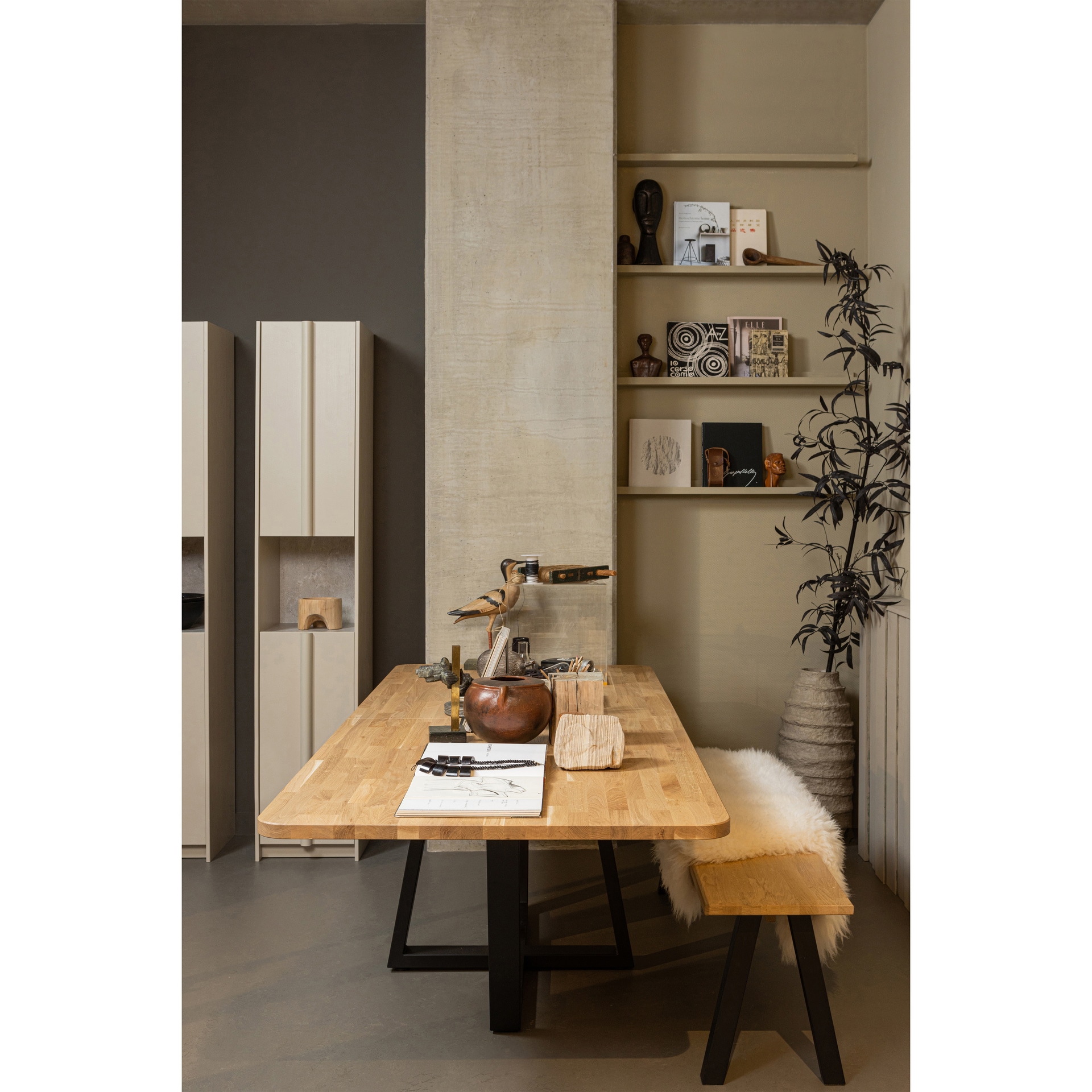 XL-Tisch COMBI-TABLO 240 x 100 cm Eiche massiv U-Gestell