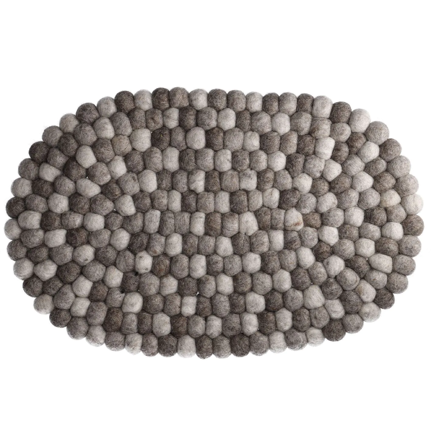 Untersetzer Filzkugeln, oval taupe, 40 cm